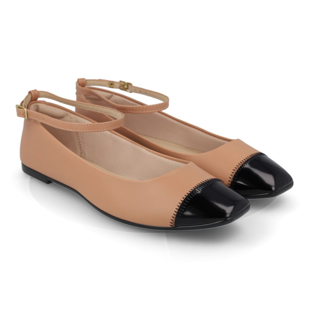 Moleca Sapatilha 24-5735222-57857 Nude-Preto Napa Sardenha Neo-Verniz Fresh Neo_7_999999992561997_